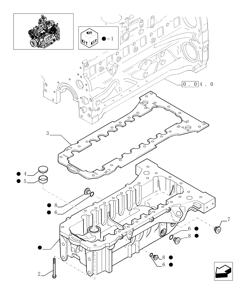 Схема запчастей Case IH PUMA 180 - (0.04.2) - ENGINE OIL SUMP (01) - ENGINE