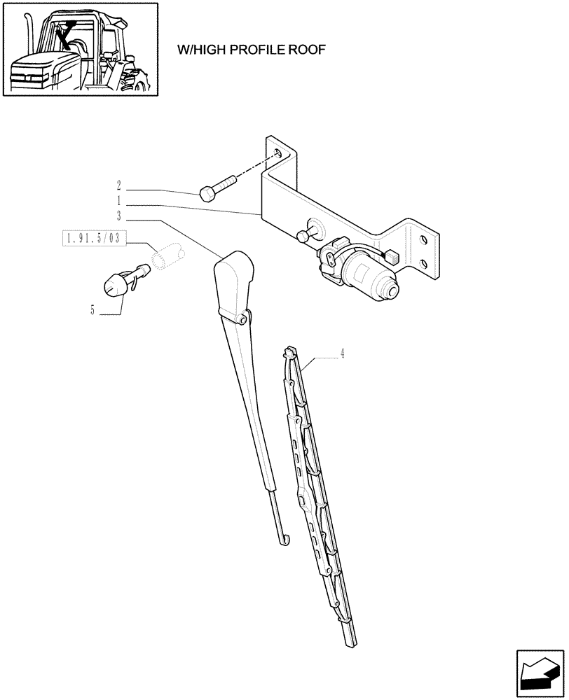 Схема запчастей Case IH MXU130 - (1.91.5/02) - (VAR.053-056) FRONT WINDSHIELD WIPER (10) - OPERATORS PLATFORM/CAB