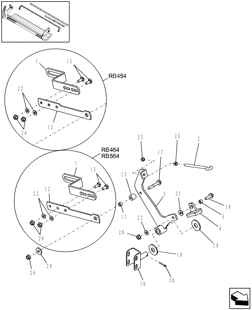 Схема запчастей Case IH RB564 - (15.79) - NET BRAKE (15) - KNOTTER /WRAPPER