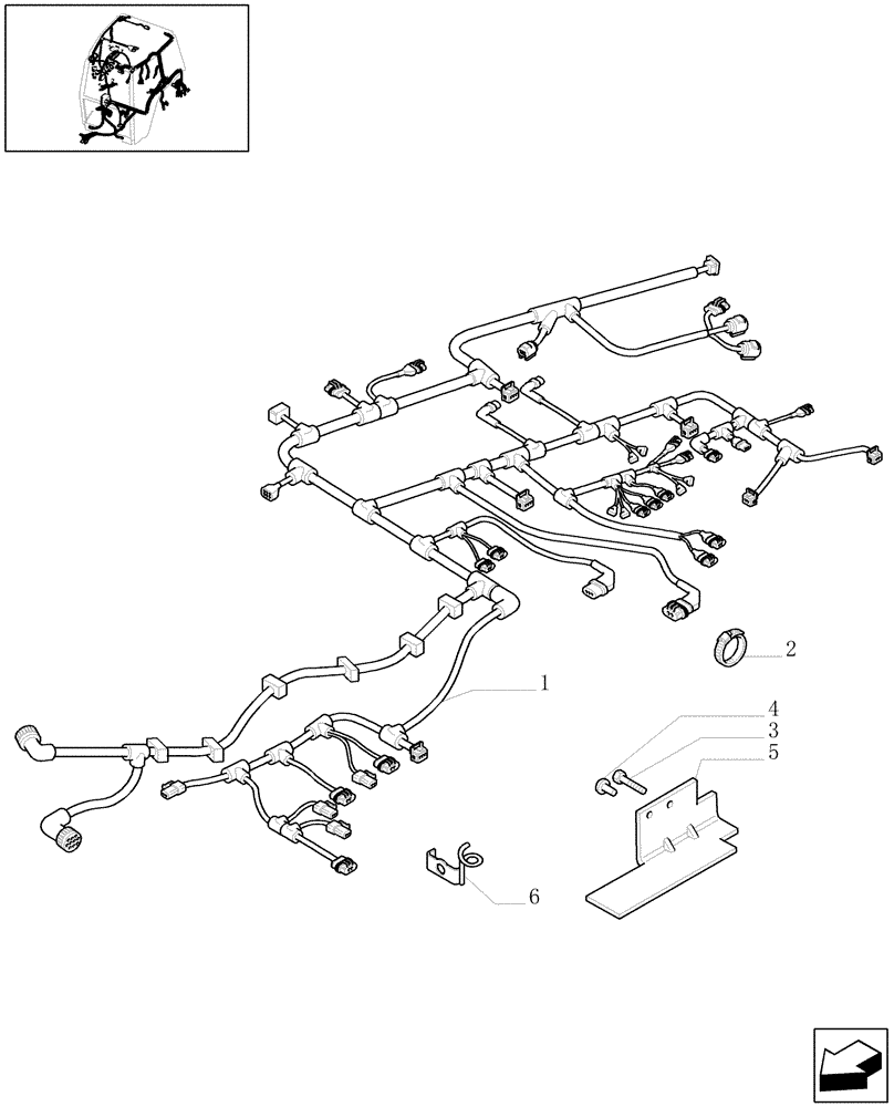 Схема запчастей Case IH MAXXUM 100 - (1.91.4[10]) - TRANSMISSION 16X16-24X24 - CABLE EXTENSION (10) - OPERATORS PLATFORM/CAB