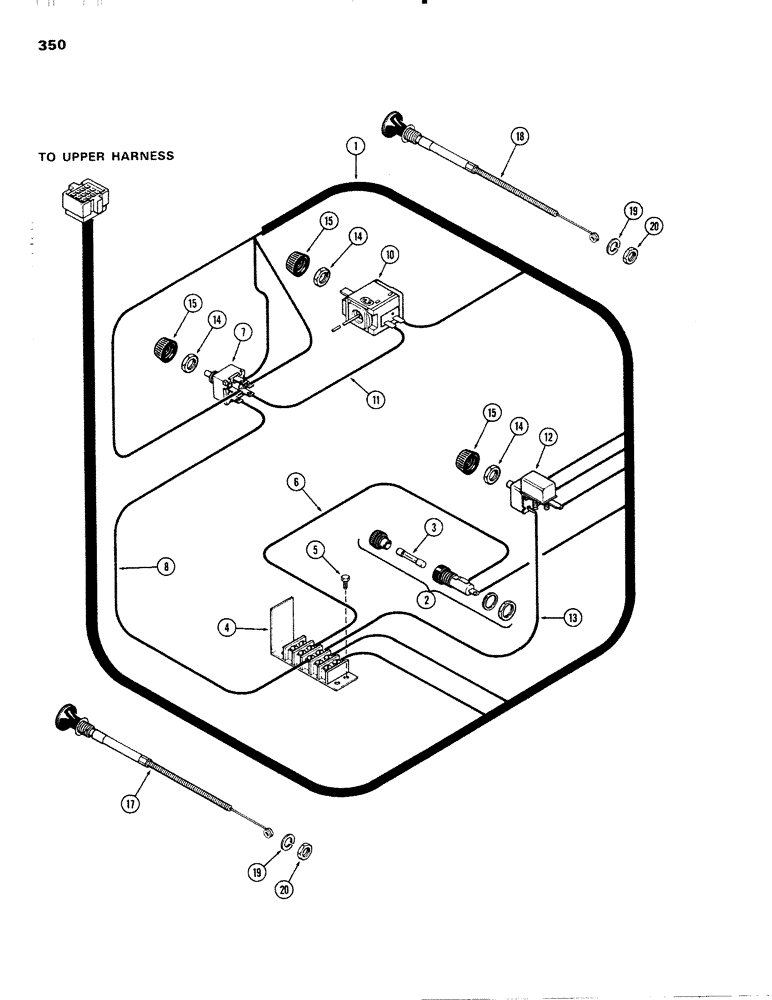 Схема запчастей Case IH 1090 - (350) - CAB, INSTRUMENT PANEL WIRING, WITH AIR CONDITIONER, HINSON (09) - CHASSIS/ATTACHMENTS