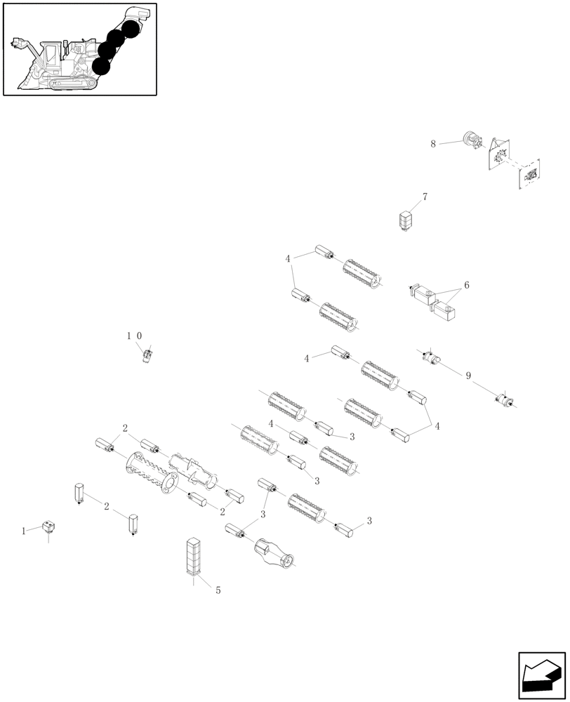 Схема запчастей Case IH A4000 - (B01.02[01]) - HYDRAULIC MOTORS (LOCATION) Hydraulic Components & Circuits