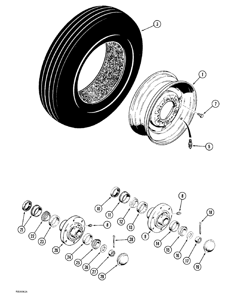 Схема запчастей Case IH 4300 - (9-030) - WHEELS AND HUBS, MAIN FRAME AND WING FRAME ROCKSHAFT (09) - CHASSIS/ATTACHMENTS