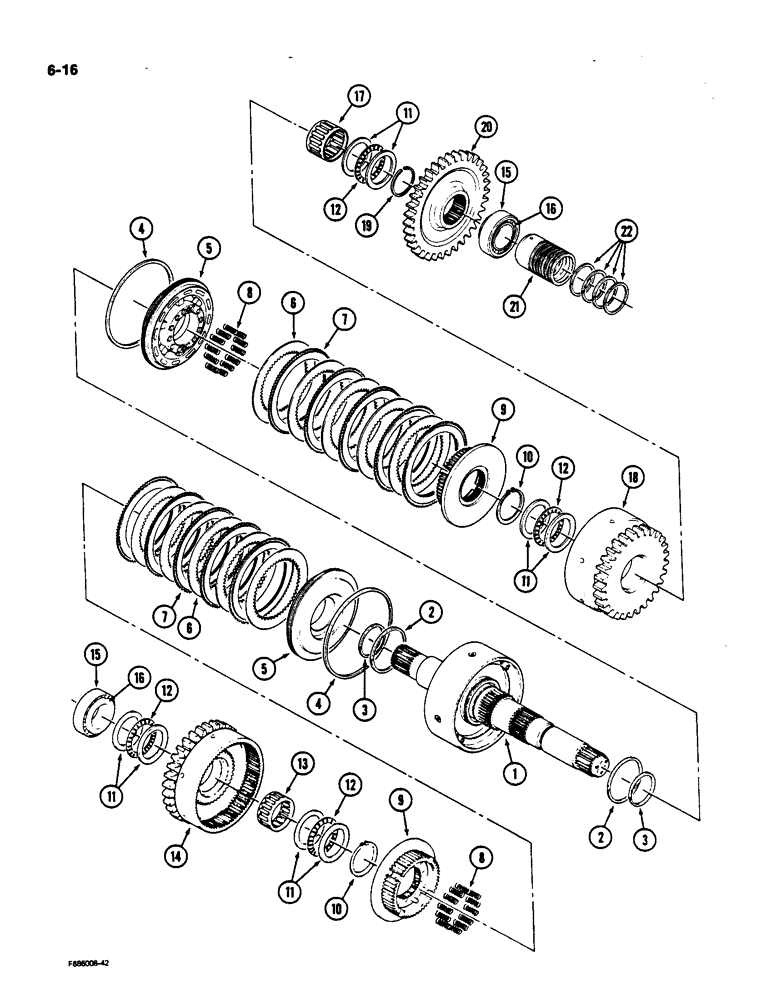 Схема запчастей Case IH 9170 - (6-16) - TRANSMISSION, 7 INCH CLUTCH PACK, INPUT (CONTD) (06) - POWER TRAIN