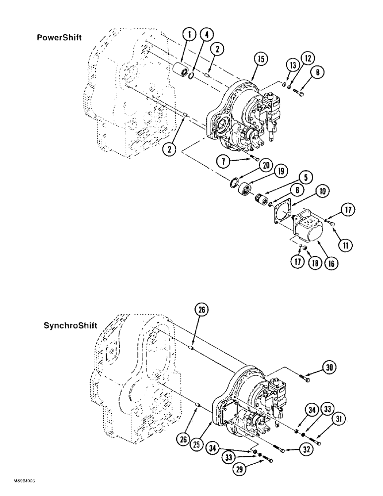 Схема запчастей Case IH 9380 - (6-134) - PTO CLUTCH MOUNTING (06) - POWER TRAIN