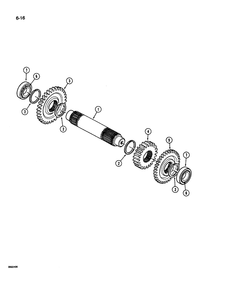 Схема запчастей Case IH 9250 - (6-016) - TRANSMISSION, COMPOUND SHAFT (06) - POWER TRAIN