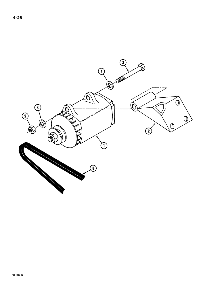 Схема запчастей Case IH 9190 - (4-28) - ALTERNATOR MOUNTING (04) - ELECTRICAL SYSTEMS