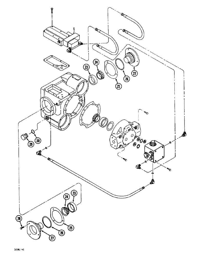 Схема запчастей Case IH 1660 - (6-56) - HYDROSTATIC MOTOR, TWO SPEED, VALVE BLOCK, (CONTD) (03) - POWER TRAIN