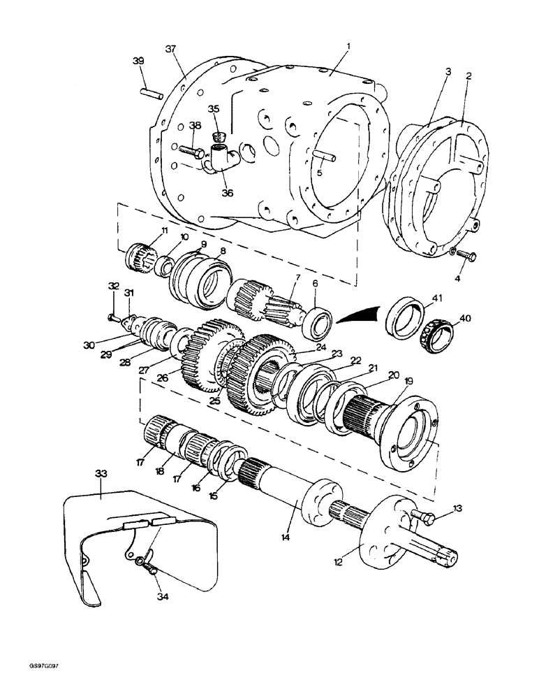 Схема запчастей Case IH 1212 - (6-06) - REVERSIBLE SHAFT POWER TAKE OFF (06) - POWER TRAIN