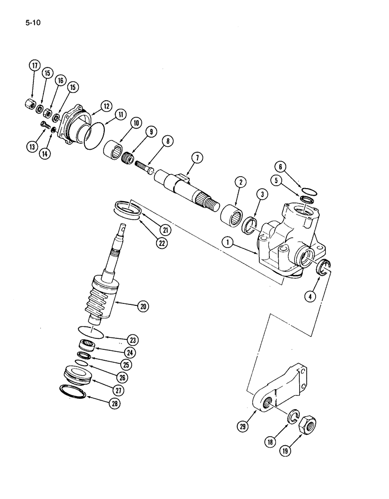 Схема запчастей Case IH 265 - (5-10) - POWER STEERING GEAR BOX ASSEMBLY (05) - STEERING