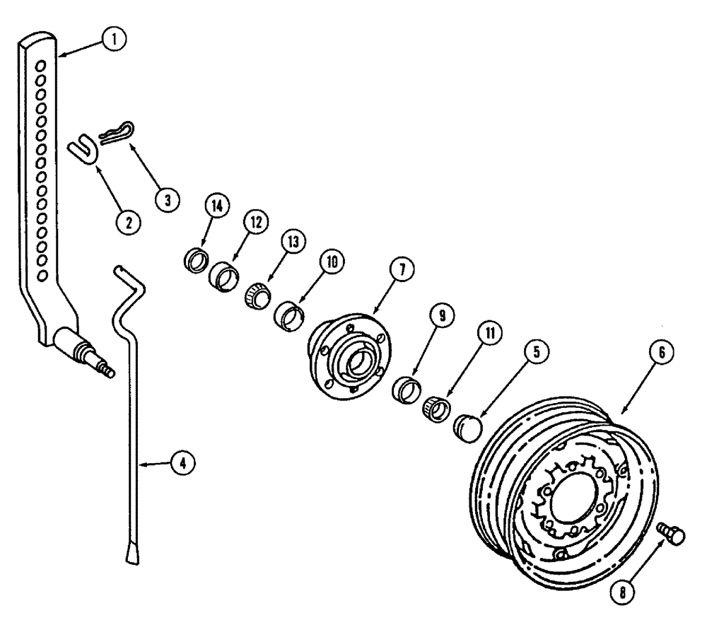 Схема запчастей Case IH 800 - (9-10) - GAUGE WHEEL (09) - CHASSIS/ATTACHMENTS