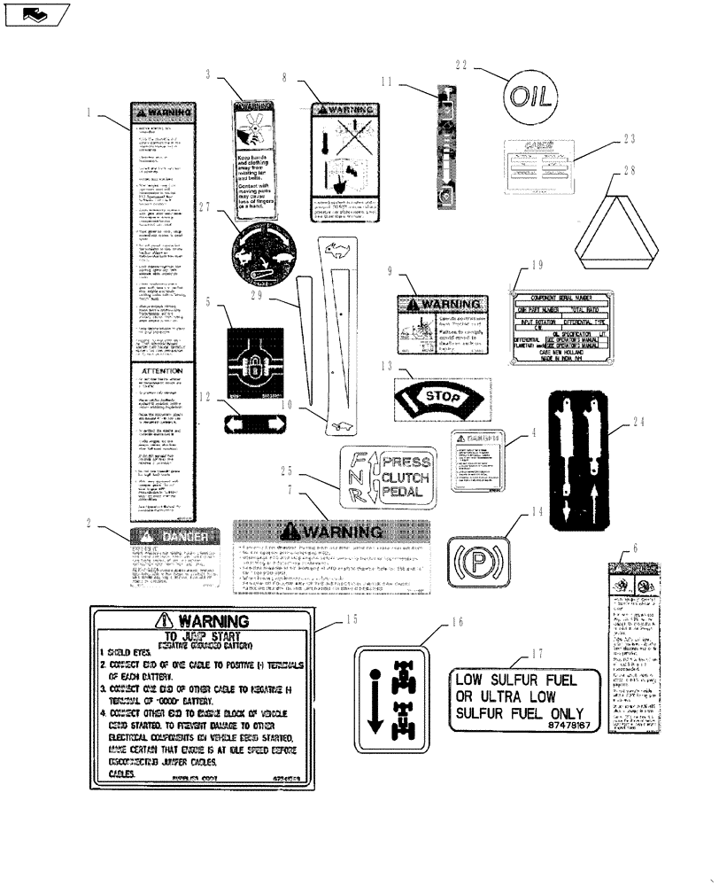 Схема запчастей Case IH FARMALL 55A - (90.108.02) - DECALS - OPERATING INSTRUCTIONS (90) - PLATFORM, CAB, BODYWORK AND DECALS