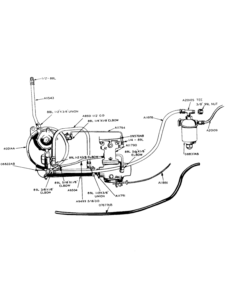 Схема запчастей Case IH 900 - (054) - L.P. GAS ENGINE, LIQUID FILTER, REGULATOR AND CARBURETOR, LIQUID FILTER (03) - FUEL SYSTEM