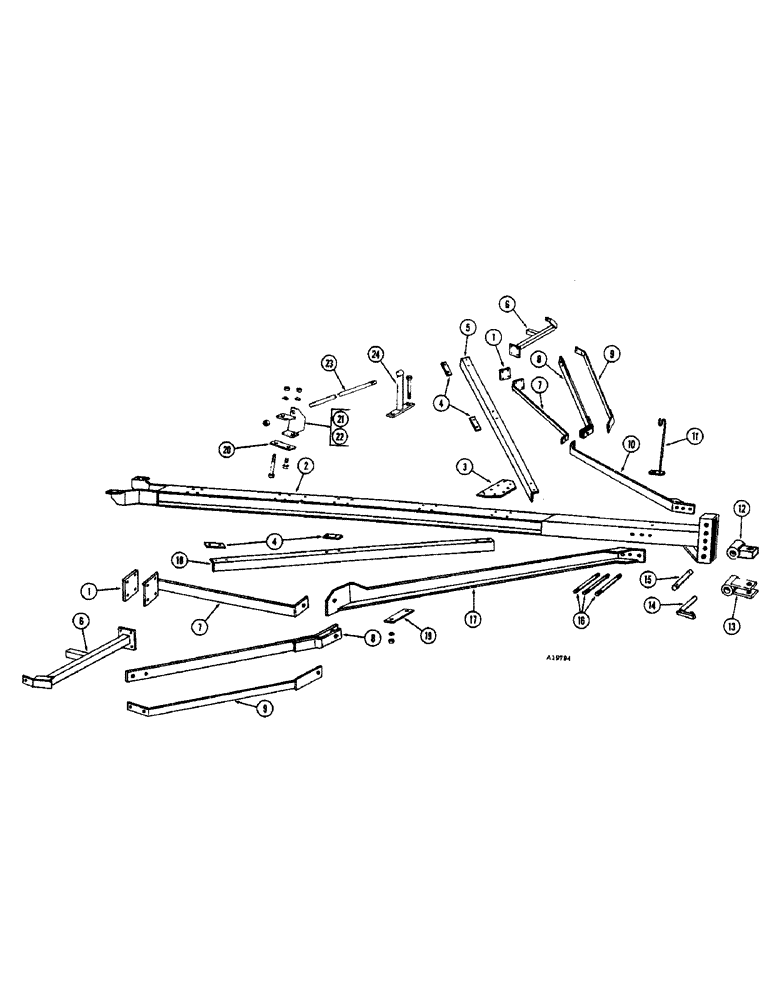 Схема запчастей Case IH FC-SERIES - (32) - HITCH, POLE BRACE TRUSS ROD 