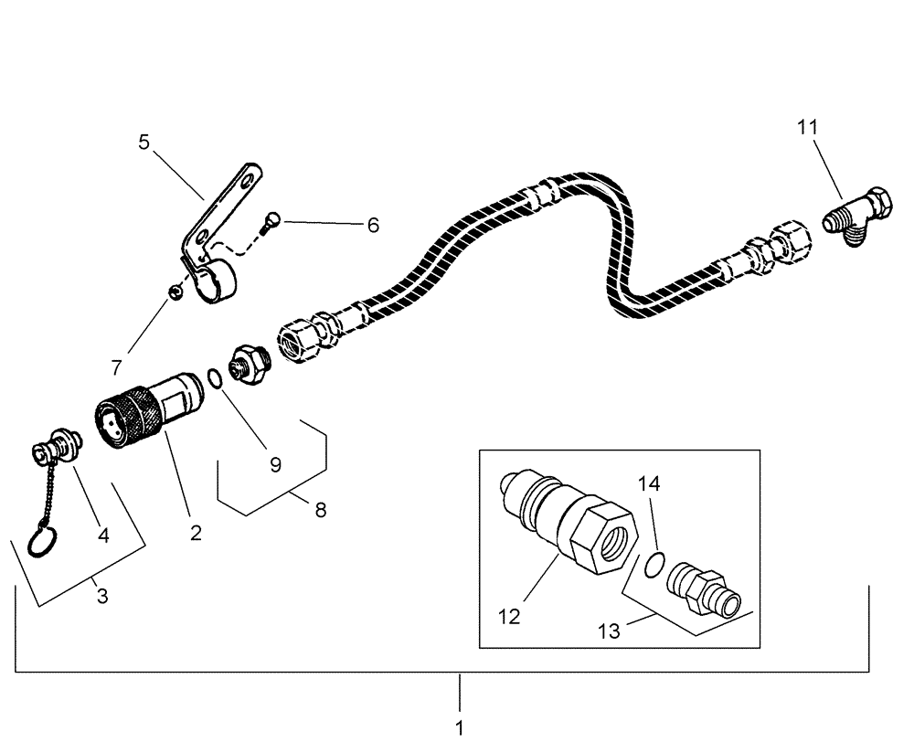 Схема запчастей Case IH 1240 - (35.850.02) - MOTOR CASE DRAIN ATTACHMENT KIT - 9100, 9200 AND 9300 STEIGER TRACTORS (35) - HYDRAULIC SYSTEMS