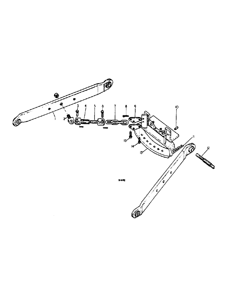 Схема запчастей Case IH 574 - (09-007) - LOWER LINKS,THREE POINT HITCH, W/INSIDE CHECK CHAINS (12) - FRAME