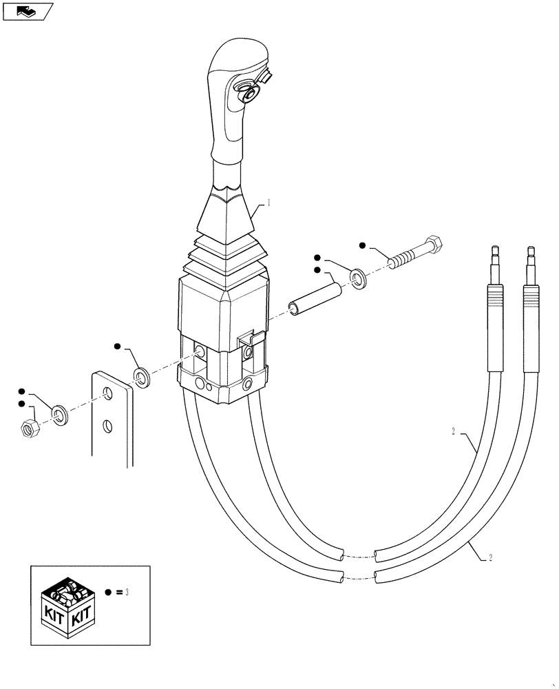 Схема запчастей Case IH L735 - (35.600.AQ[01]) - VAR - 713617006 - 2 FUNCTION HYDRAULIC VALVE KIT - JOYSTICK FOR FARMALL 70, 80, 90, 95 (35) - HYDRAULIC SYSTEMS