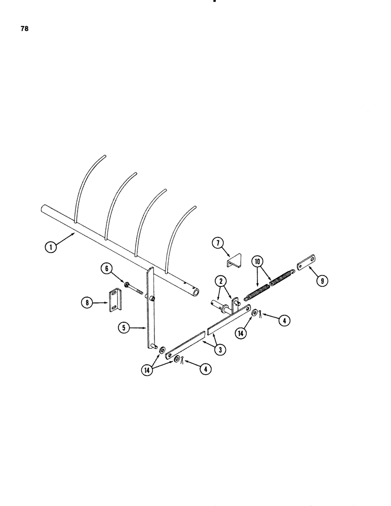 Схема запчастей Case IH 3650 - (78) - TRIP GATE ATTACHMENT 