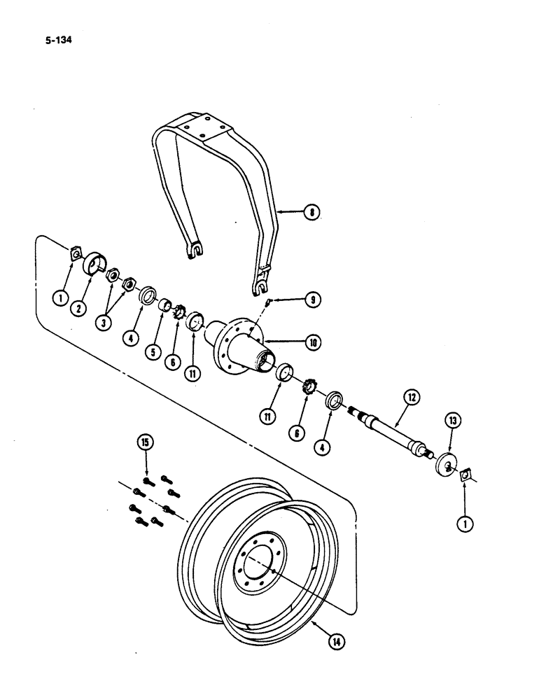 Схема запчастей Case IH 782 - (5-134) - GUIDE WHEEL (04) - STEERING