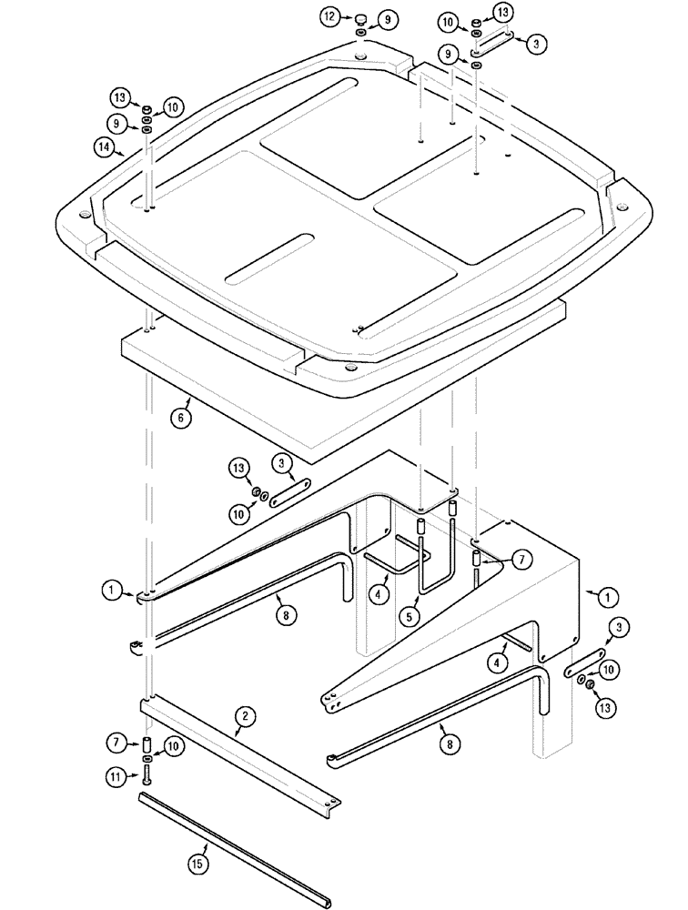 Схема запчастей Case IH MX110 - (09-44) - R.O.P.S. CANOPY (09) - CHASSIS/ATTACHMENTS