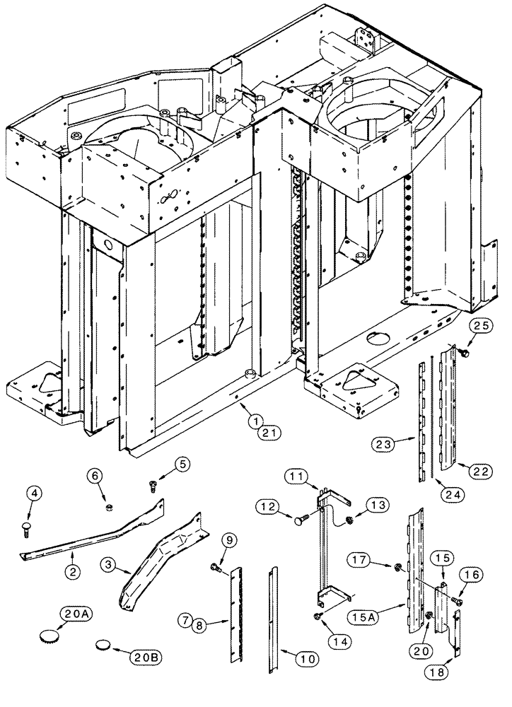 Схема запчастей Case IH 2555 - (09A-43) - DRUM HOUSING (13) - PICKING SYSTEM