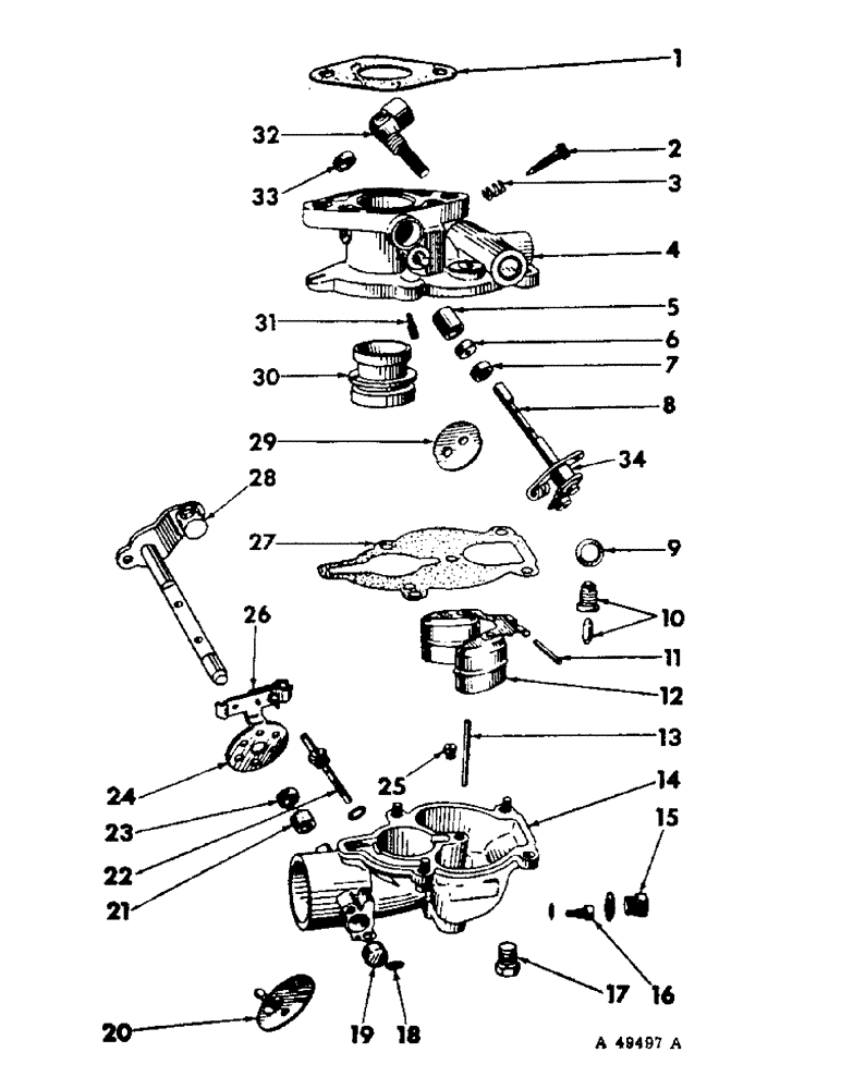 Схема запчастей Case IH 201 - (A-030) - CARBURETOR, ZENITH MODEL (10) - ENGINE