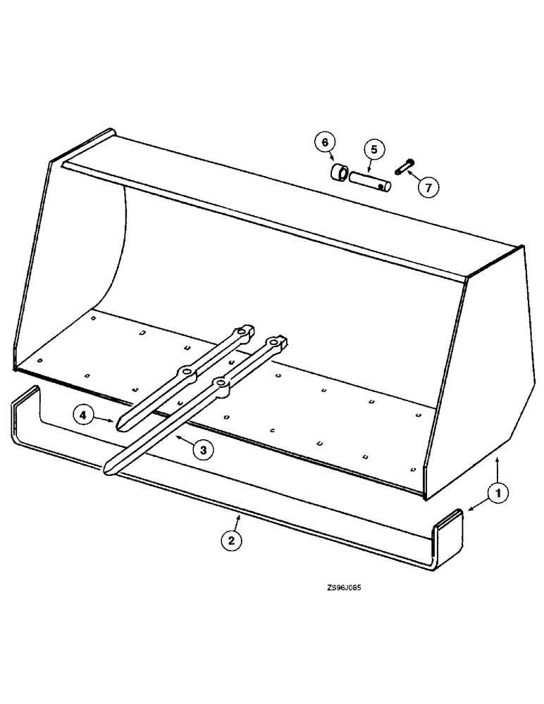 Схема запчастей Case IH 2355 - (8-08) - MATERIAL BUCKET, HEAVY DUTY, WITH WELDED MOUNTING BRACKETS 