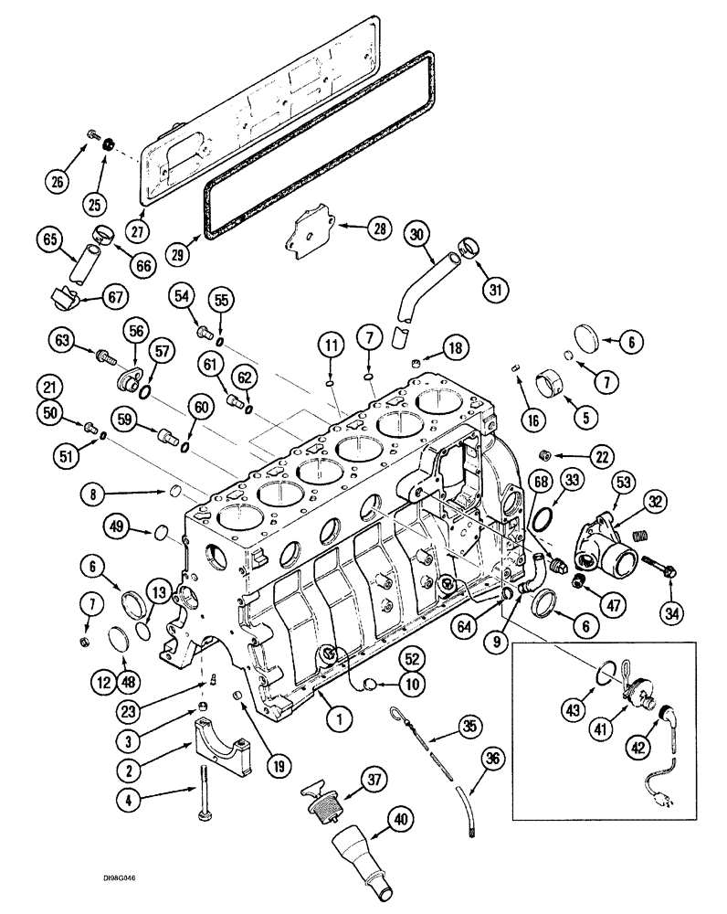 Схема запчастей Case IH SPX3200B - (032) - CYLINDER BLOCK (10) - ENGINE