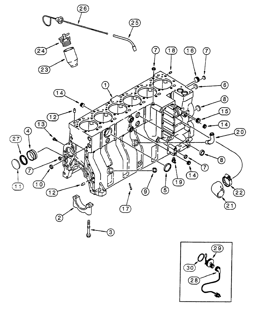 Схема запчастей Case IH 7230 - (2-088) - CYLINDER BLOCK, 6T-830 EMISSIONS CERTIFIED ENGINE, TRACTOR PIN JJA0064978 AND AFTER (02) - ENGINE