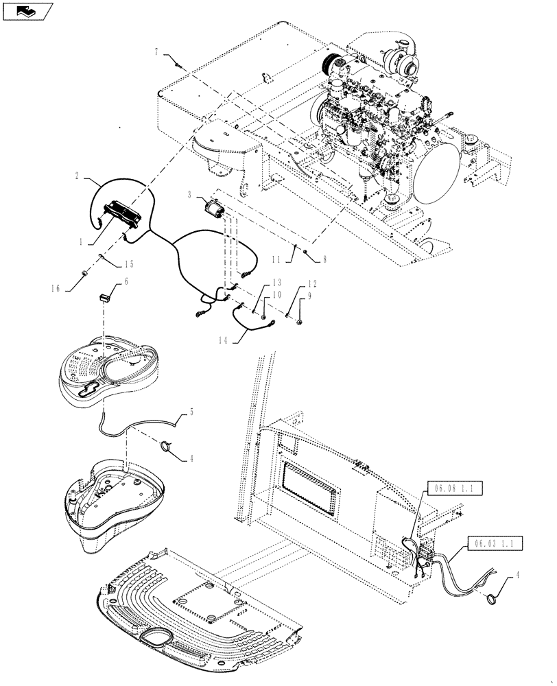 Схема запчастей Case IH WD2303 - (18.14[1.1]) - COLD START, FROM YCG667001 (18) - ACCESSORIES