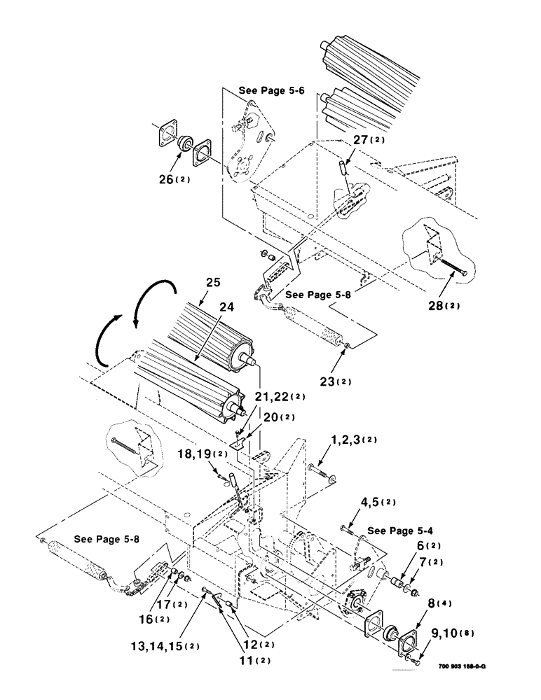 Схема запчастей Case IH 8309 - (5-02) - HAY CONDITIONER ASSEMBLY, STANDARD (58) - ATTACHMENTS/HEADERS