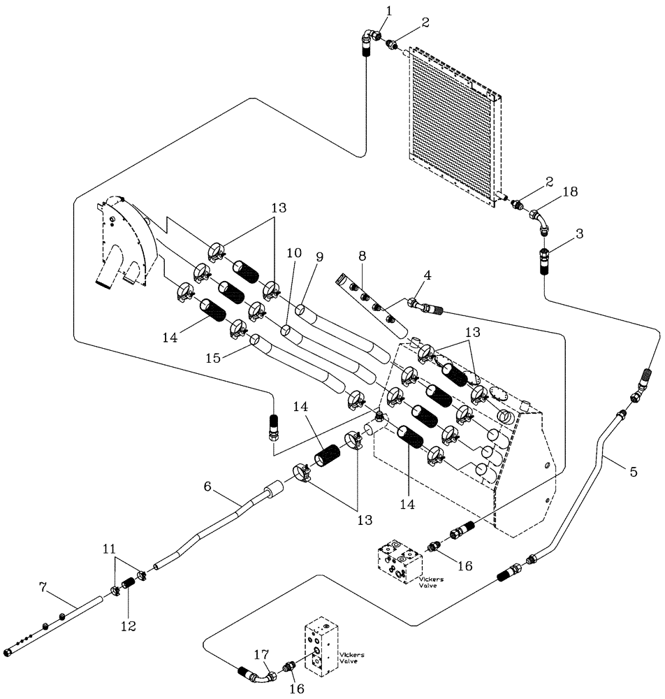 Схема запчастей Case IH 7700 - (B06[02]) - HYDRAULIC SUCTION LINES Hydraulic Components & Circuits