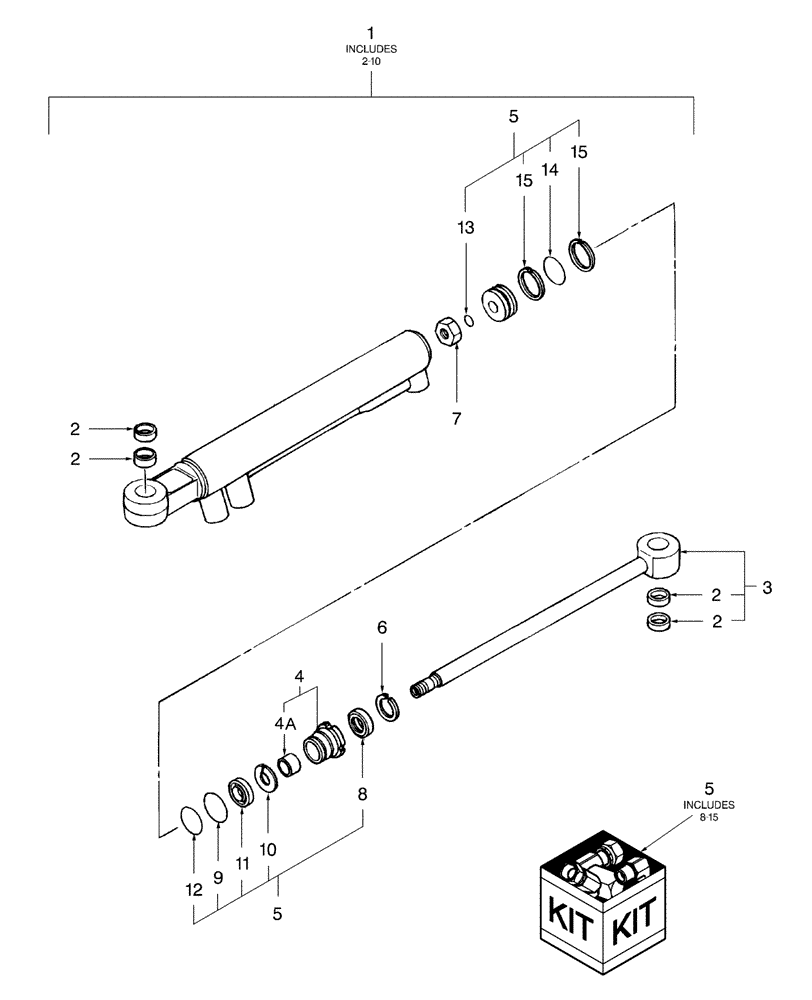 Схема запчастей Case IH DX29 - (03I02) - POWER STEERING CYLINDER W/FWD (06) - FRONT AXLE & STEERING