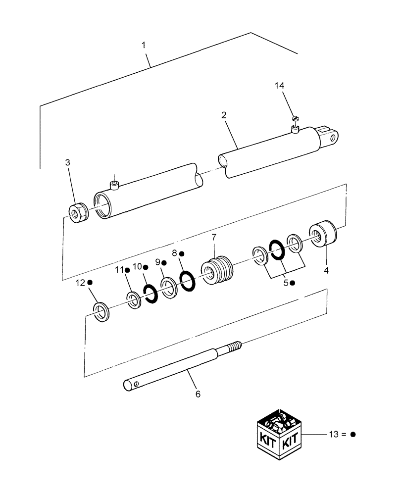 Схема запчастей Case IH BTX11 - (70.280.15[2]) - HYDRAULIC CYLINDER, DIRECTION CONTROL, P.I.N. HBJ0003526 & AFTER (70) - EJECTION