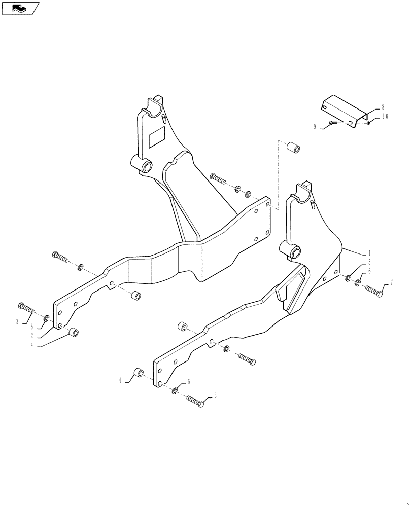 Схема запчастей Case IH L560 - (82.100.04) - SUBFRAME SET, JX75 - 90 - 730876006 (82) - FRONT LOADER & BUCKET