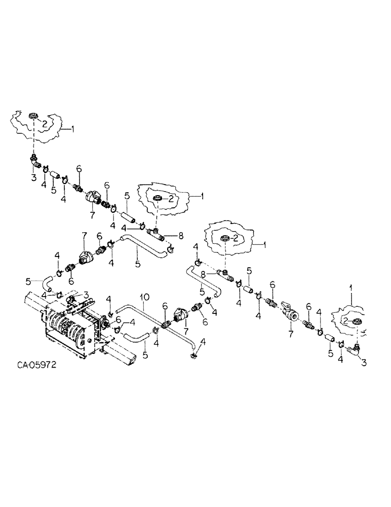 Схема запчастей Case IH 400 - (YB-15) - LIQUID FERTILIZER TANK HOSES AND FITTINGS, 6 AND 8 ROW 