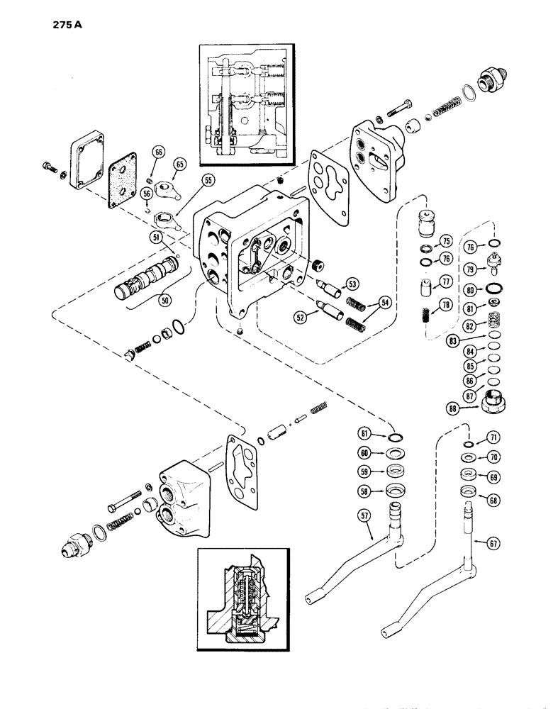 Схема запчастей Case IH 870 - (275A) - A45419 AUXILIARY VALVE, WITH STRAIGHT OUTLET FITTINGS (08) - HYDRAULICS