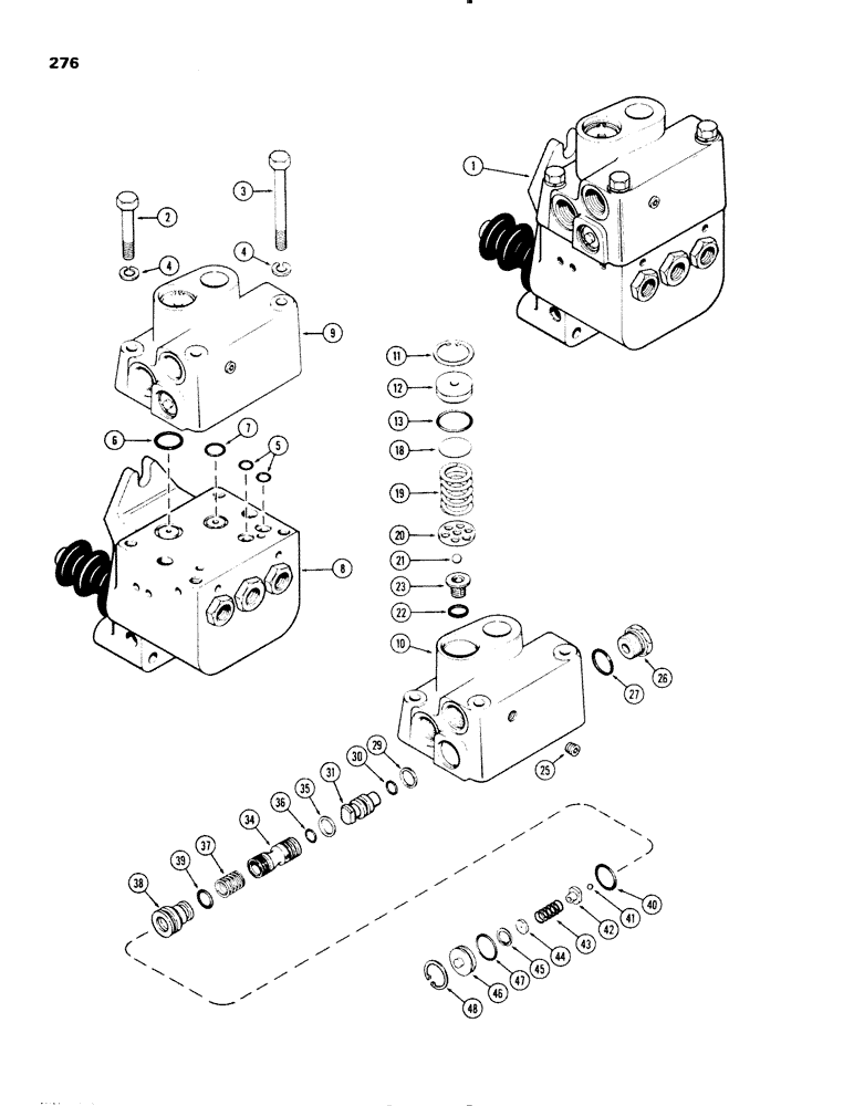 Схема запчастей Case IH 1270 - (276) - G34993 BRAKE VALVE ASSEMBLY, USED WITHOUT DIFFERENTIAL LOCK, USED PRIOR TO P.I.N. 8803261 (07) - BRAKES