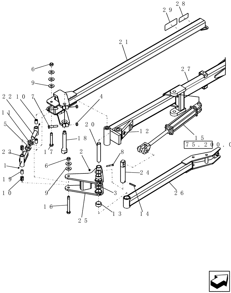 Схема запчастей Case IH 30 - (75.200.03) - ENDMARKER OUTER BI-FOLD (75) - SOIL PREPARATION