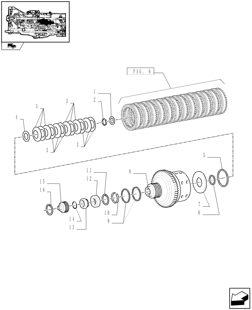 Схема запчастей Case IH PUMA 140 - (1.32.1/01[07]) - FULL POWER-SHIFT TRANS. 18X6 AND 17X6 - CENTRAL REDUCTION GEARS (VAR.330285) (03) - TRANSMISSION