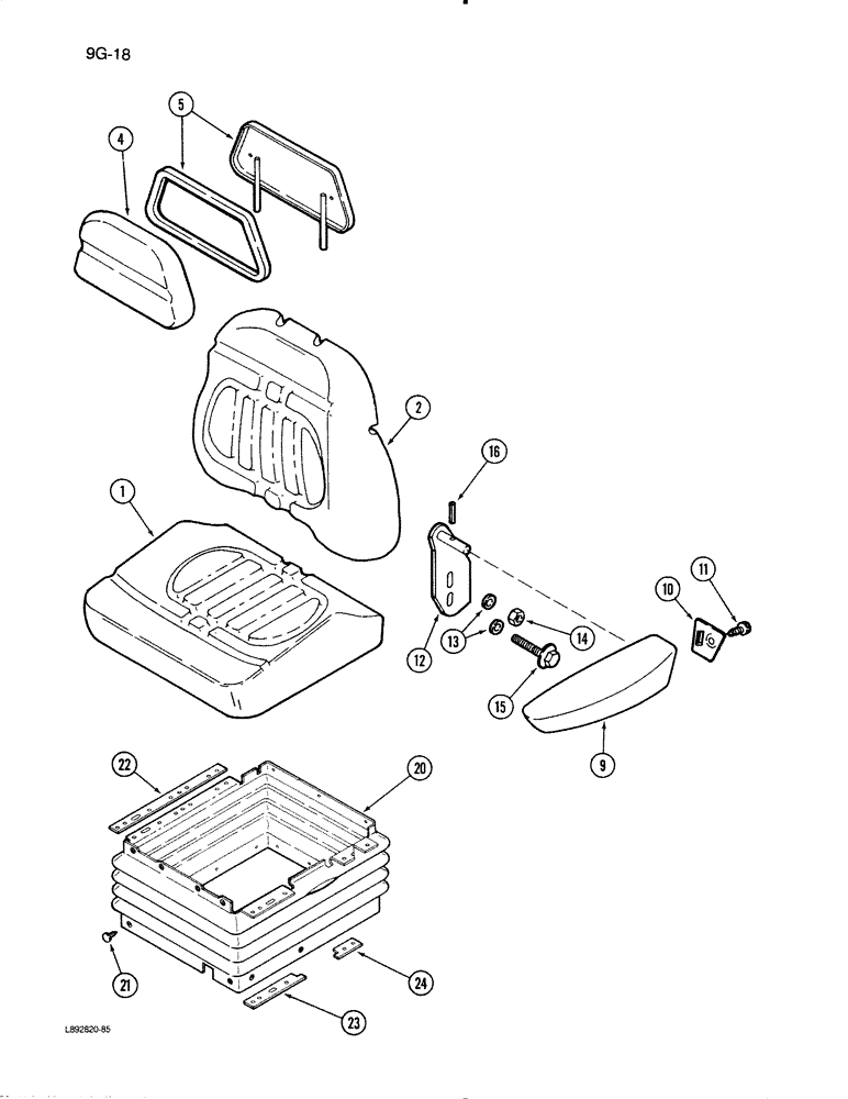 Схема запчастей Case IH 1670 - (9G-18) - SEAT ASSEMBLY, GRAMMER (10) - CAB & AIR CONDITIONING