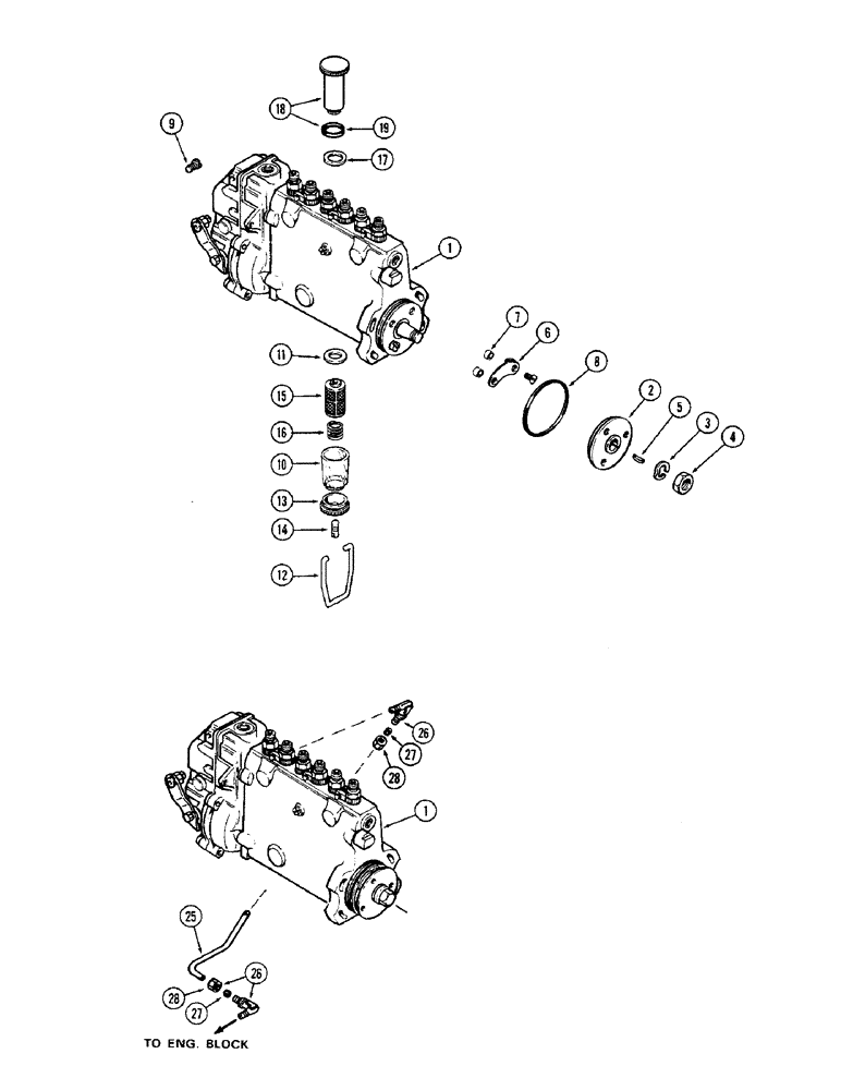 Схема запчастей Case IH 1370 - (066) - FUEL INJECTION PUMP, (504BDT) DIESEL ENGINE, WITH LUBE TUBE ON OUTSIDE (03) - FUEL SYSTEM