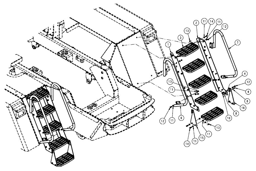 Схема запчастей Case IH FLX4010 - (04-012) - LADDER GROUP, FRONT Frame & Suspension