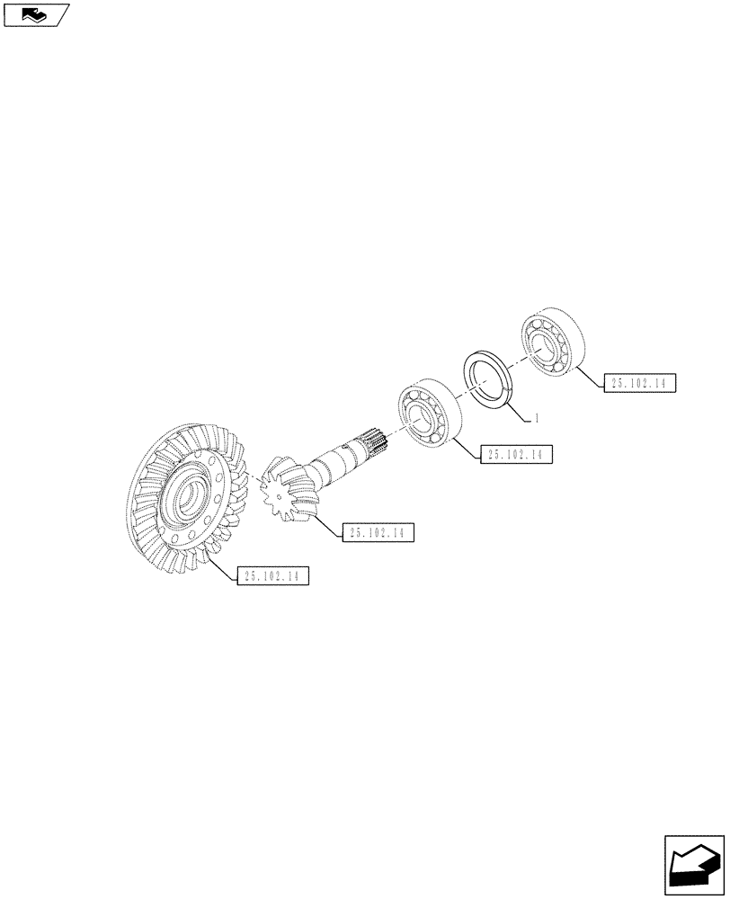 Схема запчастей Case IH PUMA 130 - (25.102.16) - VAR - 330429, 330430 - CL.4 SUSPENDED FRONT AXLE - RING & PINION ADJUSTING SHIMS (25) - FRONT AXLE SYSTEM