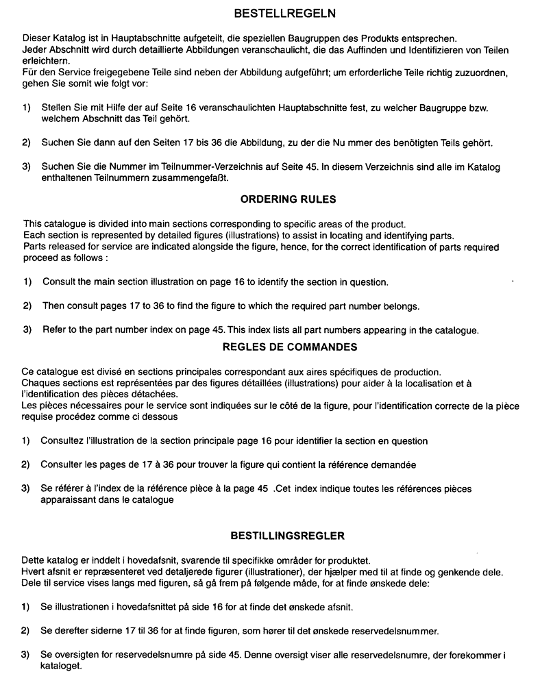 Схема запчастей Case IH C55 - (0.03[01]) - ORDERING RULES (00) - PICTORIAL INDEX