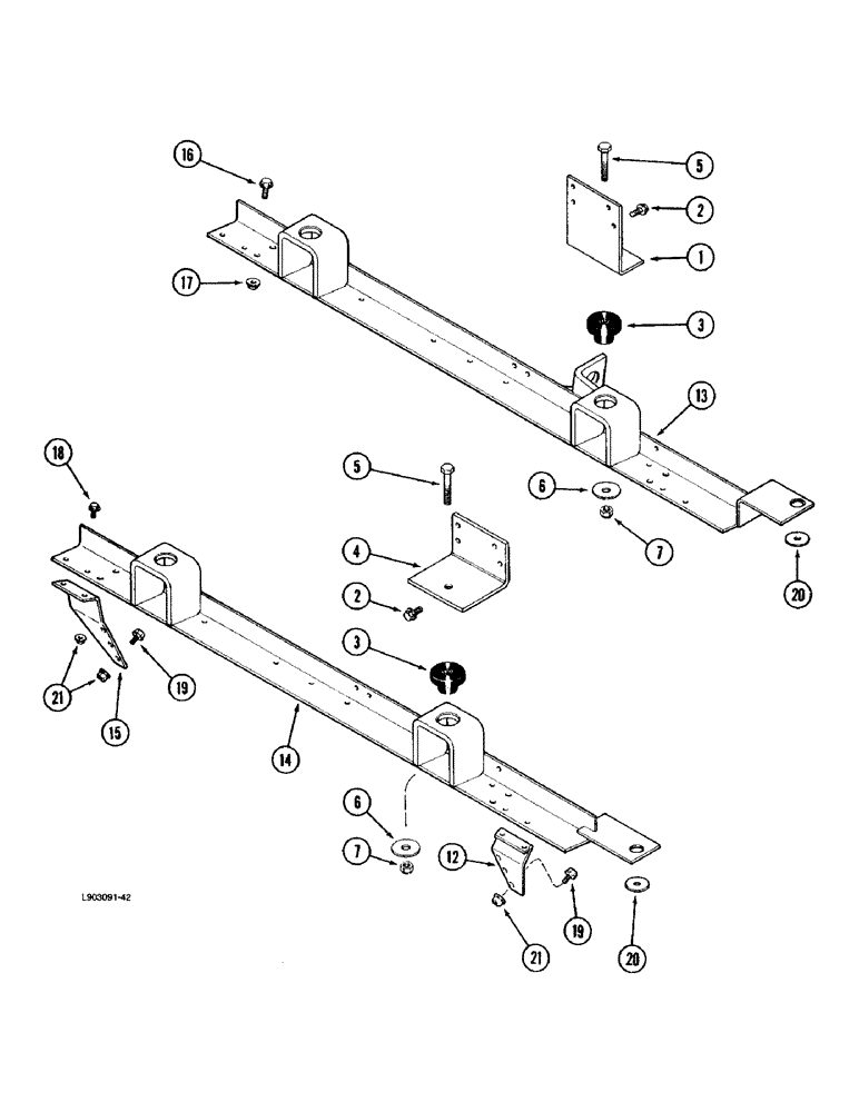 Схема запчастей Case IH 1670 - (2-62) - ENGINE RAILS AND SUPPORTS (01) - ENGINE