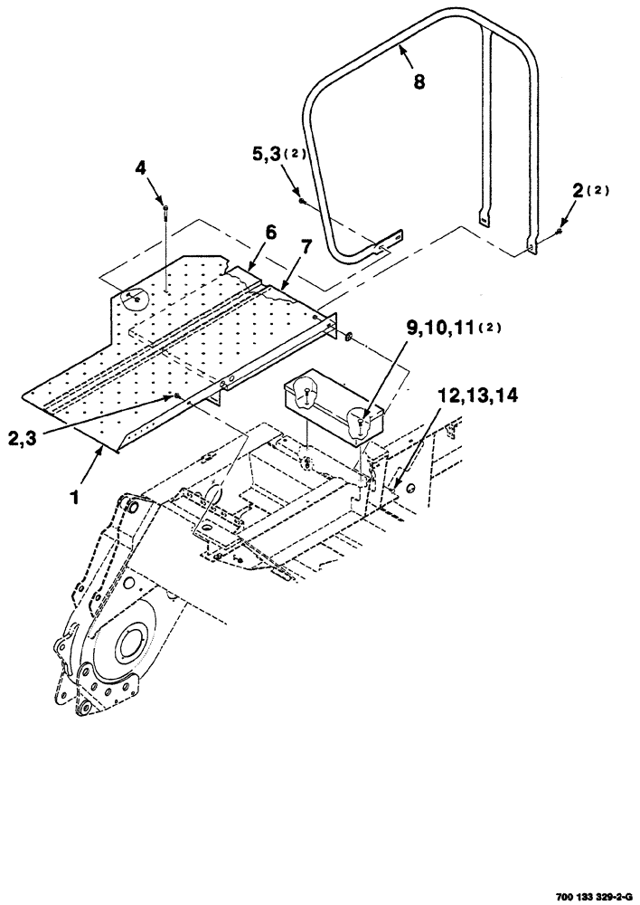 Схема запчастей Case IH 8870 - (07-04) - PLATFORM AND HANDRAIL ASSEMBLIES (RIGHT) (90) - PLATFORM, CAB, BODYWORK AND DECALS