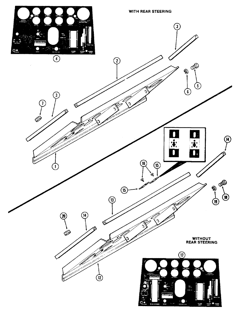 Схема запчастей Case IH 2470 - (424) - INSTRUMENT PANEL, WITHOUT REAR STEER, P.I.N. 8825001 AND AFTER (09) - CHASSIS/ATTACHMENTS