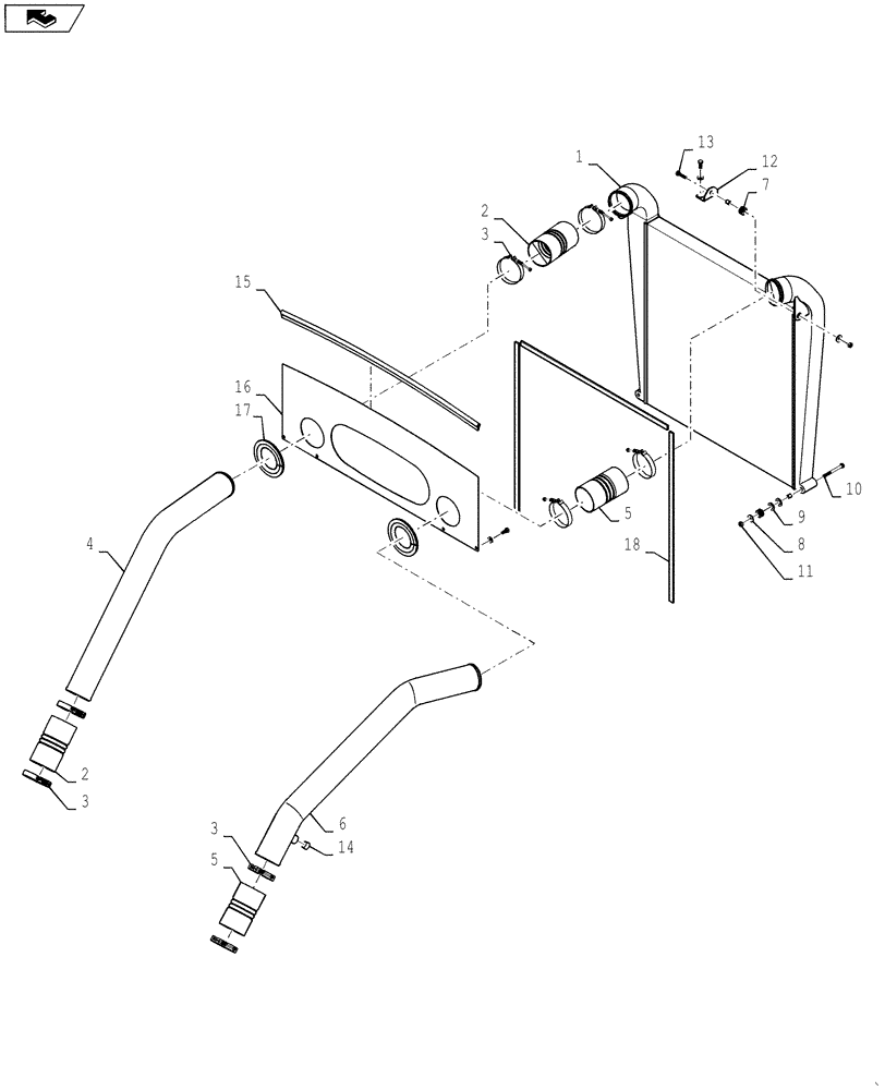 Схема запчастей Case IH 4430 - (10.202.01[01]) - AFTERCOOLER ASSEMBLY (10) - ENGINE