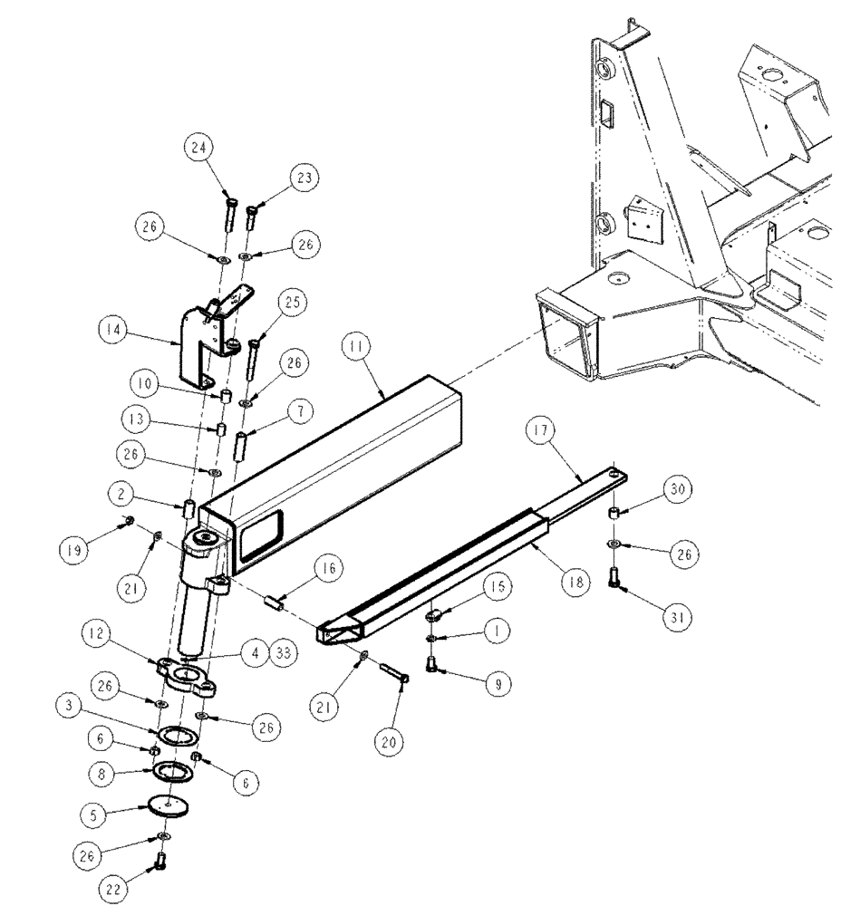 Схема запчастей Case IH SPX4260 - (04-035) - AXLE GROUP, NON STEER, RR Suspension & Frame